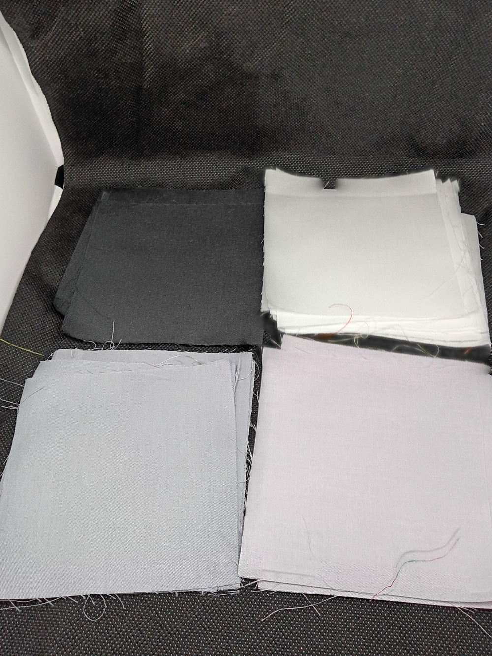 Light Gray, Black, White & Pale Fabric Squares 30 Pcs